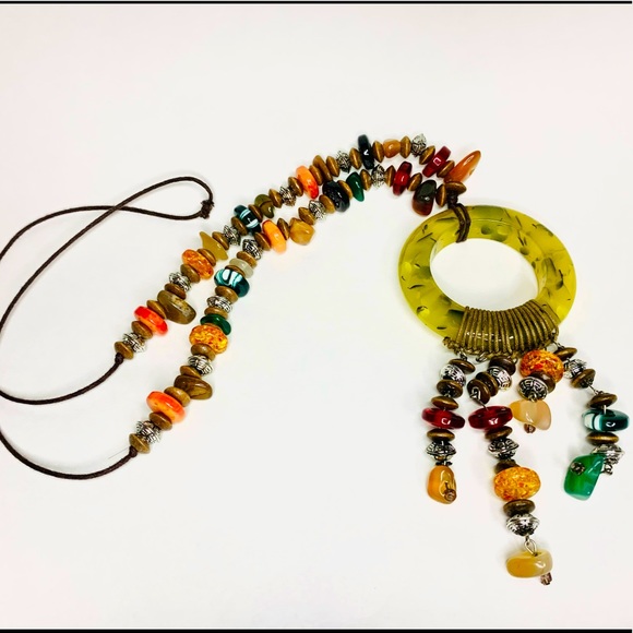 Green Multi Boho Necklace - Picture 1 of 4